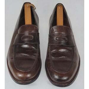 Beckett Simonon Slip On Penny Loafers Brown Thick Leather Men's Size 11.5